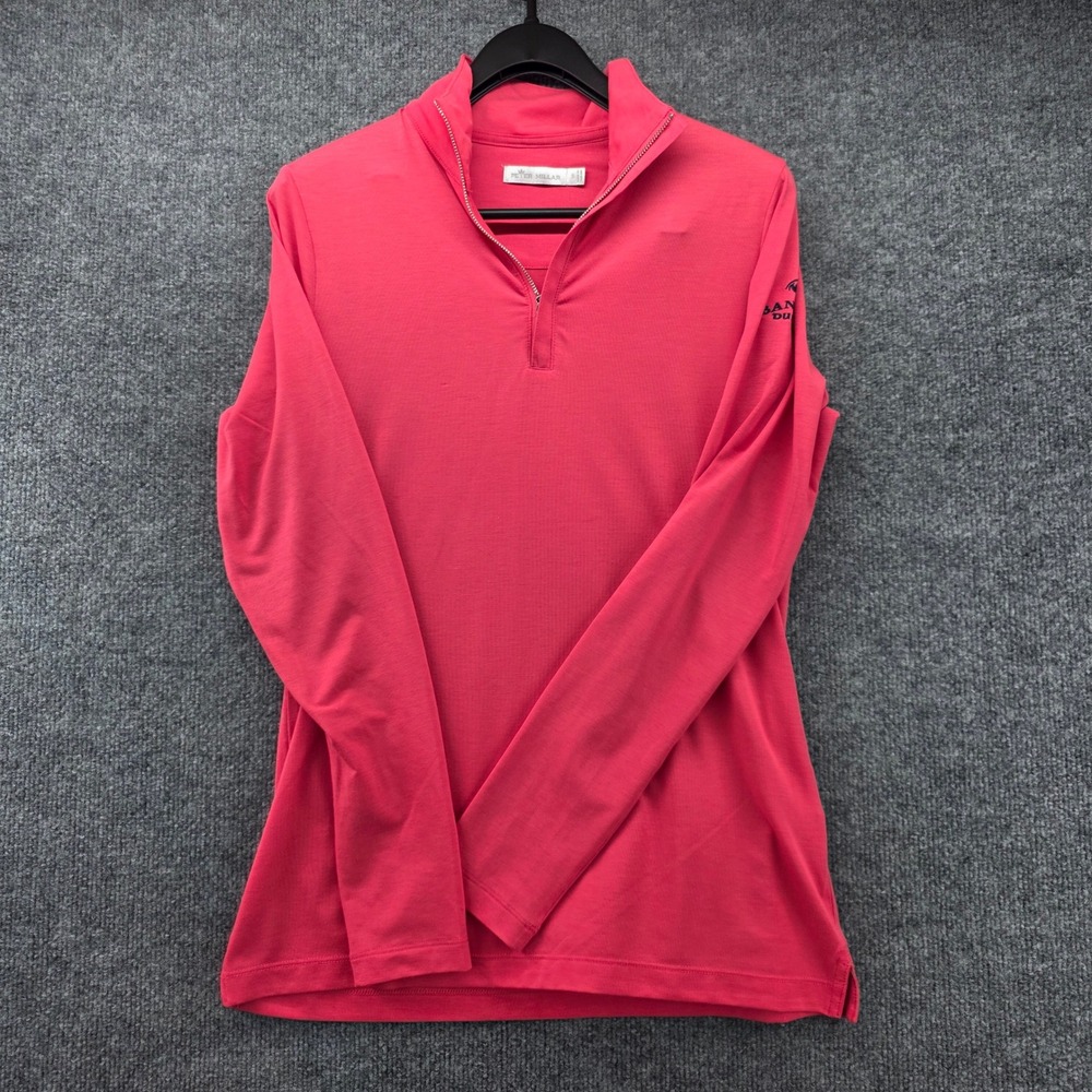 Peter Millar Pink Womens Cashmere Blend Bandon Dunes Golf Quarter Zip Pullover S